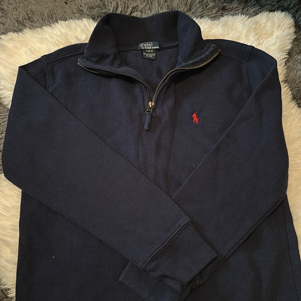 Navy 3/4 zip boys Polo Ralph Lauren sweater